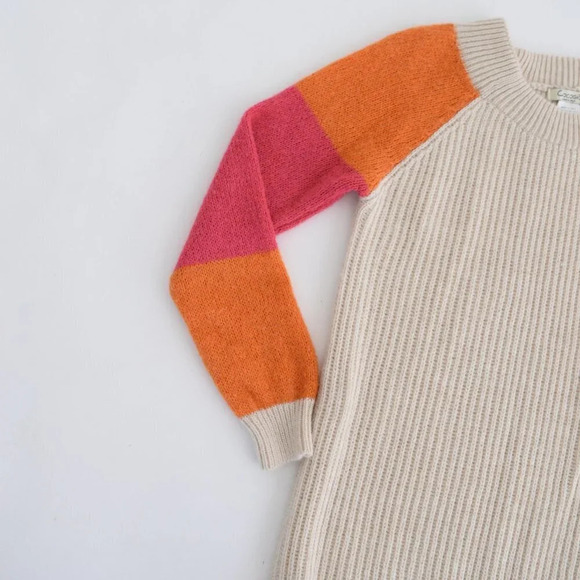 Cocogio Made In Italy 10% Wool Cream Knit Sweater Dress Size Medium - Picture 9 of 10